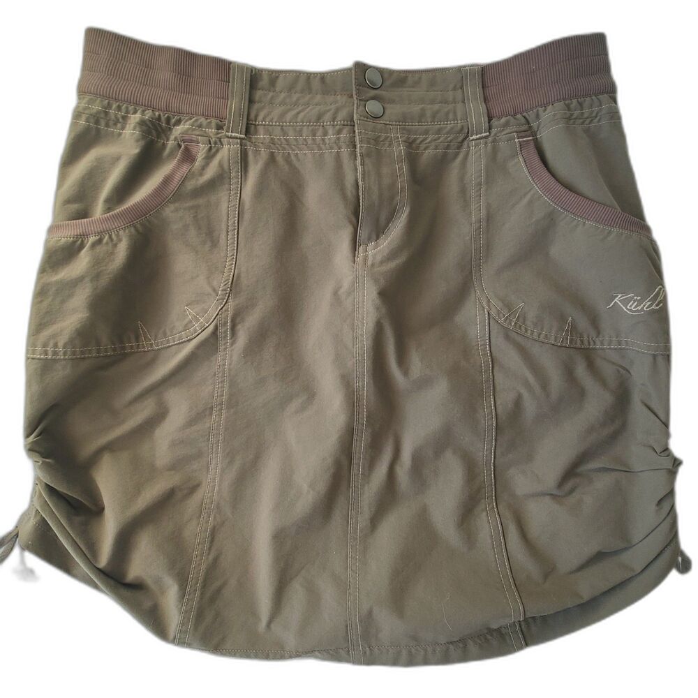Kuhl Durango Womens Size 8 Green Stretch Hiking Cinch Skirt Skort